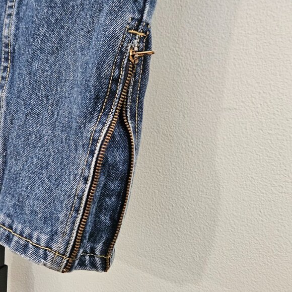 80's Georges Marciano Guess Denim Jean Skirt Side Bottom Zippers Med Wash Size 2 - Picture 5 of 16
